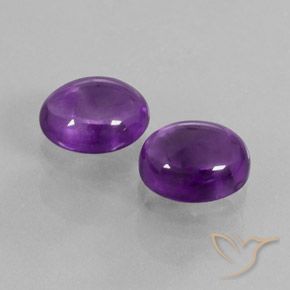 Pedras preciosas de Ametista Violeta médio natural de 7.54 ct, oval, Transparente
