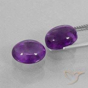 Pedras preciosas de Ametista Violeta médio natural de 7.54 ct, oval, Transparente