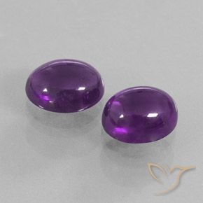 Pedras preciosas de Ametista Violeta médio natural de 7.43 ct, oval, Transparente