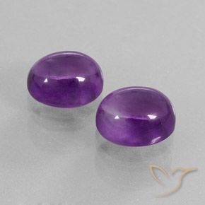 Pedras preciosas de Ametista Violeta médio natural de 8.10 ct, oval, Transparente