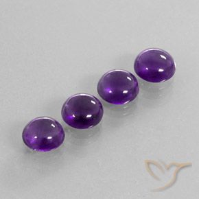 Pedras preciosas de Ametista Violeta médio natural de 7.27 ct, Redondo, Transparente