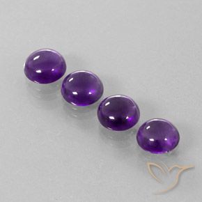 Pedras preciosas de Ametista Violeta médio natural de 7.27 ct, Redondo, Transparente