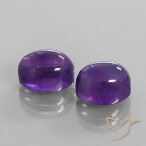 Pedras preciosas de Ametista Violeta Médio-claro natural de 7.61 ct, oval, Transparente
