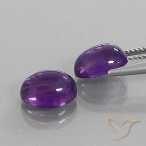 Pedras preciosas de Ametista Violeta avermelhado natural de 5.47 ct, oval, Transparente