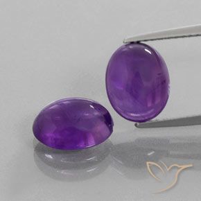 Pedras preciosas de Ametista Violeta médio natural de 5.23 ct, oval, Transparente