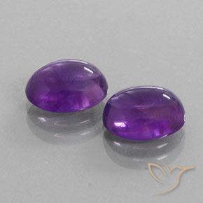 Pedras preciosas de Ametista Violeta médio natural de 5.23 ct, oval, Transparente