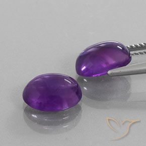 Pedras preciosas de Ametista Violeta médio natural de 5.23 ct, oval, Transparente