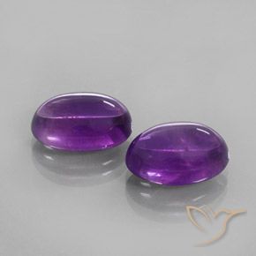 Pedras preciosas de Ametista Violeta médio natural de 13.00 ct, oval, Transparente