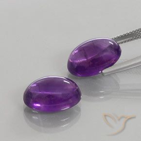 Pedras preciosas de Ametista Violeta Profundo natural de 13.47 ct, oval, Transparente