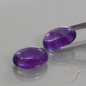 Pedras preciosas de Ametista Violeta Profundo natural de 13.57 ct, oval, Transparente
