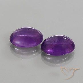 Pedras preciosas de Ametista Violeta médio-escuro natural de 12.26 ct, oval, Transparente