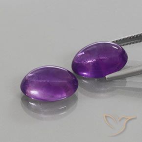Pedras preciosas de Ametista Violeta médio-escuro natural de 12.26 ct, oval, Transparente