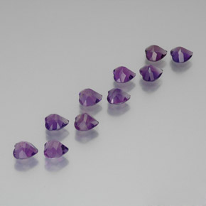 Pedras preciosas de Ametista Rosa Violeta Intenso natural de 7,29 ct, Formato de coração, VS