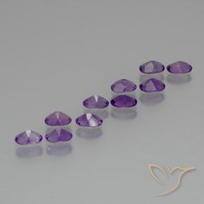 Pedras preciosas de Ametista Violeta médio natural de 3.97 ct, oval, VS