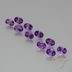 Pedras preciosas de Ametista Violeta médio natural de 4.06 ct, oval, VS
