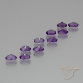 Pedras preciosas de Ametista Violeta médio natural de 4.06 ct, oval, VS