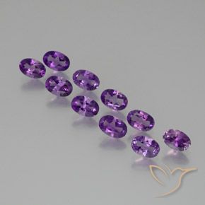 Pedras preciosas de Ametista Violeta médio natural de 4.10 ct, oval, VS