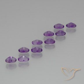 Pedras preciosas de Ametista Violeta médio natural de 4.10 ct, oval, VS