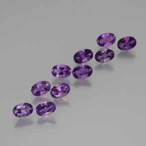 Pedras preciosas de Ametista Violeta Púrpura natural de 3.85 ct, Corte Oval, VS