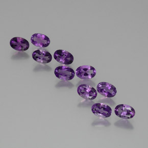 Pedras preciosas de Ametista Violeta Púrpura natural de 3.85 ct, Corte Oval, VS
