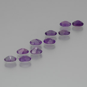 Pedras preciosas de Ametista Violeta Púrpura natural de 3.85 ct, Corte Oval, VS