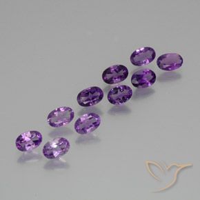 3.61ctw Natural Violeta arroxeado médio-escuro Ametista, oval, VS