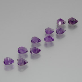 Pedras preciosas de ametista violeta natural de 6,39 ct, formato de coração, VS