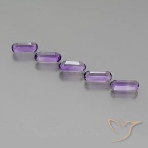 Pedras preciosas de Ametista Violeta arroxeado médio-escuro natural de 5.09 ct, Chique, VS