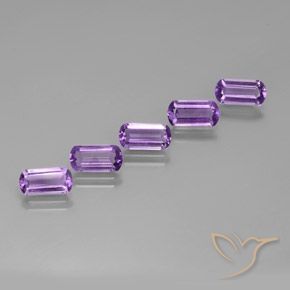 Pedras preciosas de Ametista Violeta arroxeado médio-escuro natural de 5.19 ct, Chique, VS