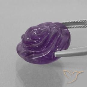 Ametista Violeta médio Natural 17.93ct, Flor cortada, Transparente/Translúcido