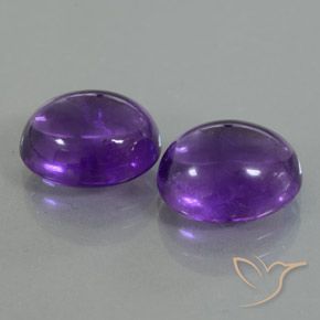 Pedras preciosas de Ametista Violeta médio natural de 8.09 ct, oval, Transparente/Translúcido