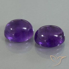 Pedras preciosas de Ametista Violeta médio natural de 8.16 ct, oval, Transparente/Translúcido