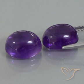Pedras preciosas de Ametista Violeta médio natural de 8.16 ct, oval, Transparente/Translúcido