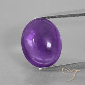 Ametista Violeta médio-escuro Natural 3.92ct, oval, Transparente/Translúcido