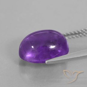 Ametista Violeta médio-escuro Natural 3.92ct, oval, Transparente/Translúcido