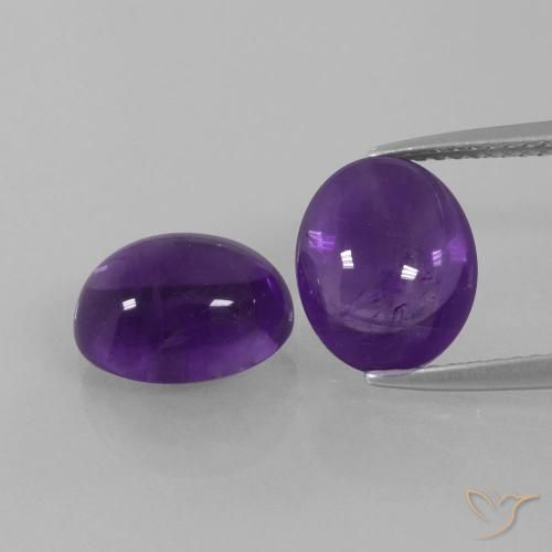 6.18ctw Natural Violeta médio Ametista, oval, Transparente