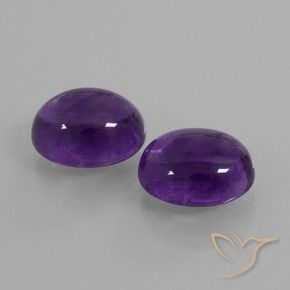Pedras preciosas de Ametista Violeta médio natural de 7.85 ct, oval, Transparente
