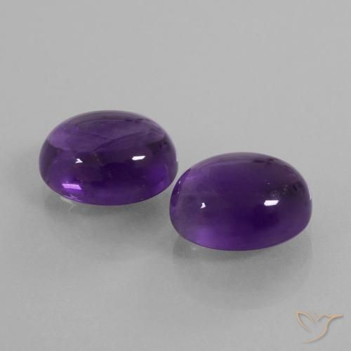 Pedras preciosas de Ametista Violeta médio natural de 8.43 ct, oval, Transparente
