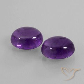Pedras preciosas de Ametista Violeta médio natural de 8.12 ct, oval, Transparente
