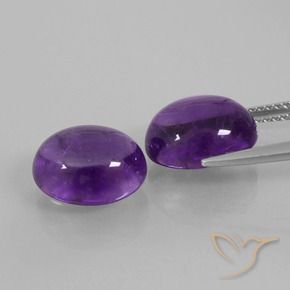 Pedras preciosas de Ametista Violeta médio natural de 8.12 ct, oval, Transparente