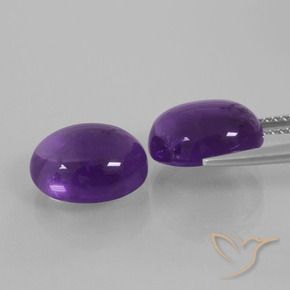 Pedras preciosas de Ametista Violeta médio natural de 8.26 ct, oval, Transparente