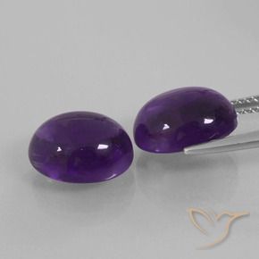 Pedras preciosas de Ametista Violeta médio natural de 8.46 ct, oval, Transparente