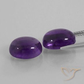 Pedras preciosas de Ametista Violeta médio natural de 8.17 ct, oval, Transparente