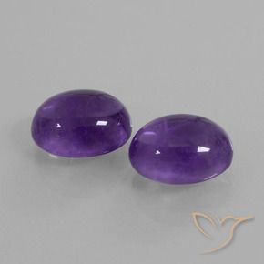 Pedras preciosas de Ametista Violeta médio natural de 7.57 ct, oval, Transparente