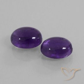 Pedras preciosas de Ametista Violeta médio natural de 6.90 ct, oval, Transparente