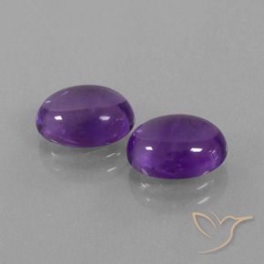 Pedras preciosas de ametista violeta médio-claro natural de 4,92 ct, corte oval, transparente