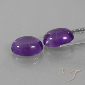 Pedras preciosas de ametista violeta médio-claro natural de 4,92 ct, corte oval, transparente