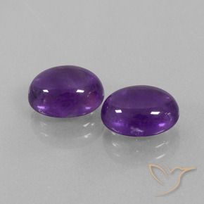 Pedras preciosas de Ametista Violeta Médio-claro natural de 5.62 ct, oval, Transparente