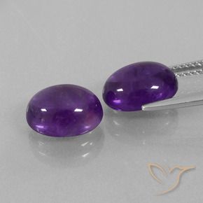 Pedras preciosas de Ametista Violeta Médio-claro natural de 5.62 ct, oval, Transparente