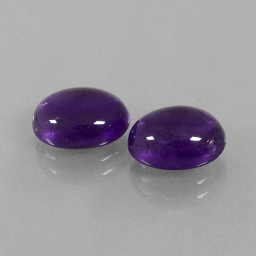 Pedras preciosas de Ametista Violeta Médio-claro natural de 5,24 ct, Corte Oval, Transparente
